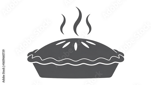 Delicious Homemade Pie Silhouette with Rising Steam a Classic Dessert Ready to Eat and Share with Friends and Family