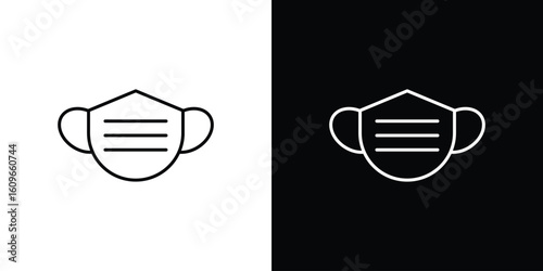 Mask face icon design vector art Illustrations