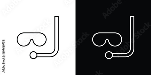 Mask snorkel icon design vector art Illustrations