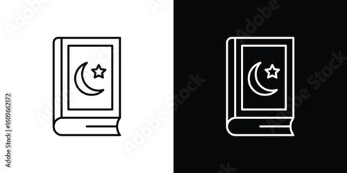 Quran book icon design vector art Illustrations