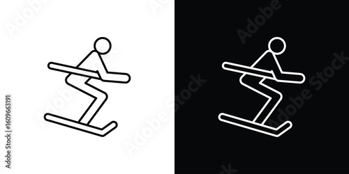 Skiing icon design vector art Illustrations