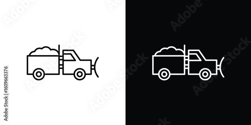 Snowplow icon design vector art Illustrations