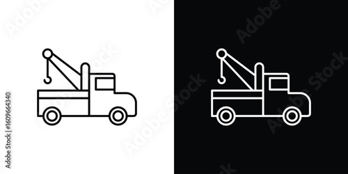 Tow truck icon design vector art Illustrations