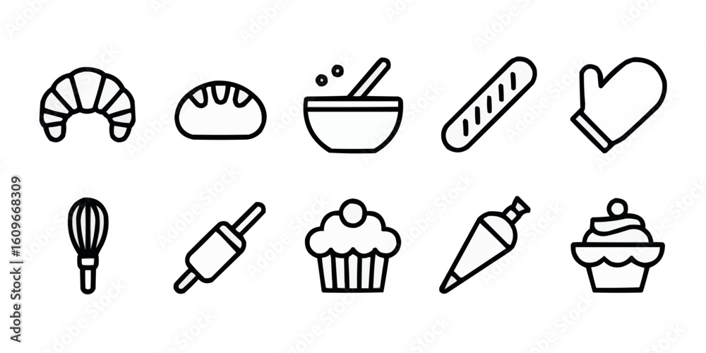 Obraz premium Cohesive Line Icon Set Modern Vector Graphics for UI UX Design and Development