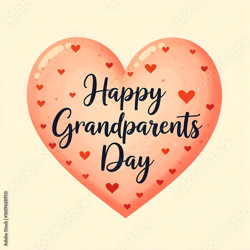 Happy grandparents day heart illustration with small hearts
