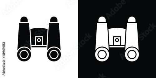 Binoculars icon. Vector illustration. Flat design.