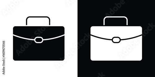 Briefcase icon. Vector illustration. Flat design.