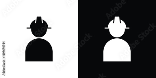 Builder icon. Vector illustration. Flat design.