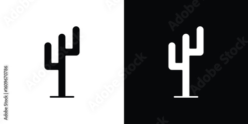 Cactus icon. Vector illustration. Flat design.