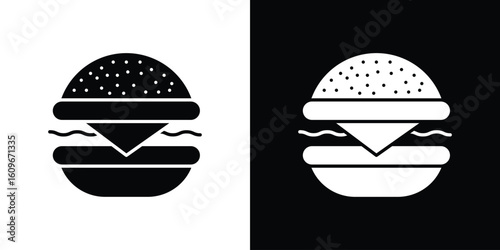 Cheese burger icon. Vector illustration. Flat design.