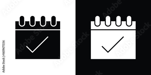 Check in calendar icon. Vector illustration. Flat design.