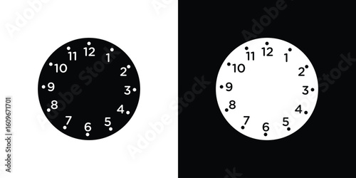 Clock face icon. Vector illustration. Flat design.