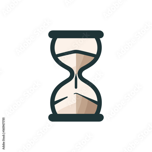 Stylized hourglass symbolizing the passage of time, set against a minimalist background