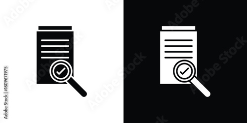 Compliance document icon. Vector illustration. Flat design.