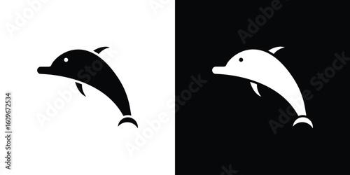 Dolphin icon. Vector illustration. Flat design.