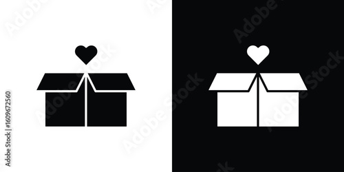 Donation box icon. Vector illustration. Flat design.