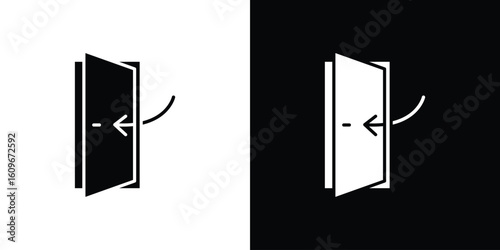 Door closed icon. Vector illustration. Flat design.