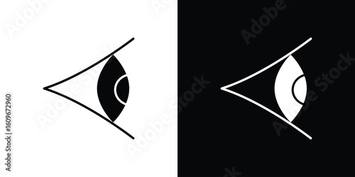Eye side icon. Vector illustration. Flat design.