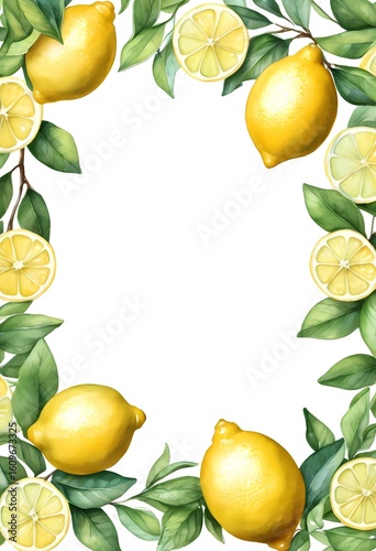 Bright and cheerful lemon watercolor art perfect for invitations, greeting cards, or creative layouts celebrating natures citrus beauty Generative AI