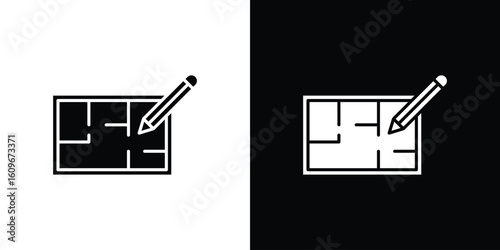 Floor plan icon. Vector illustration. Flat design.