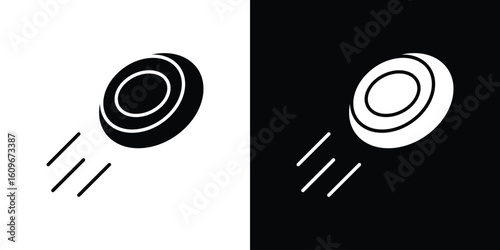 Flying disc icon. Vector illustration. Flat design.