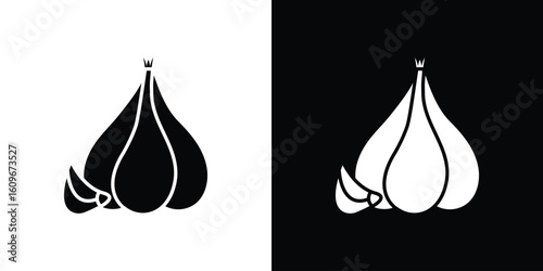 Garlic icon. Vector illustration. Flat design.