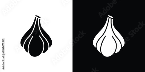 Garlic icon. Vector illustration. Flat design.