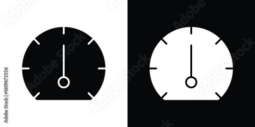 Gauge icon. Vector illustration. Flat design.