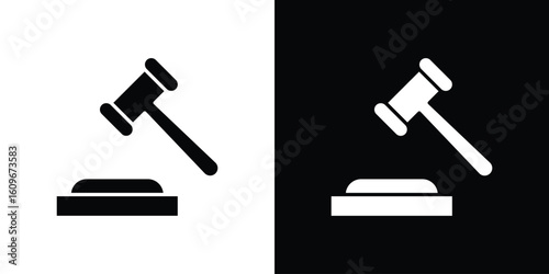 Gavel icon. Vector illustration. Flat design.