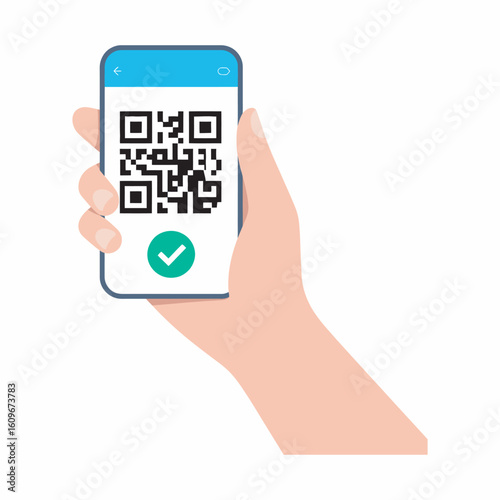 QR code payment scan on the screen, perfect for mobile payment, contactless transactions, and fintech designs