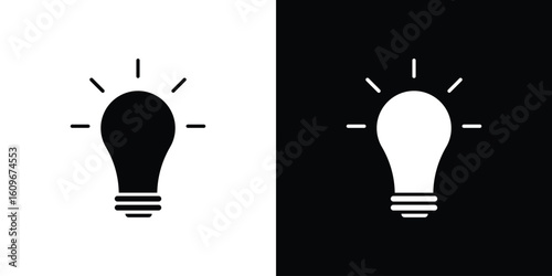 Lightbulb icon. Vector illustration. Flat design.