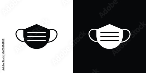 Mask face icon. Vector illustration. Flat design.