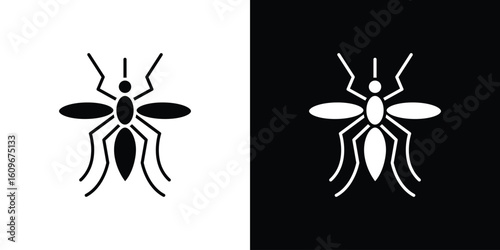 Mosquito icon. Vector illustration. Flat design.
