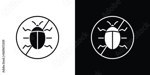 No Bug icon. Vector illustration. Flat design.