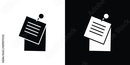 Note sticky icon. Vector illustration. Flat design.