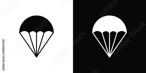 Parachute icon. Vector illustration. Flat design.