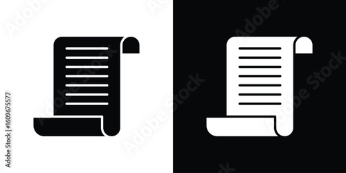 Paper Scroll icon. Vector illustration. Flat design.