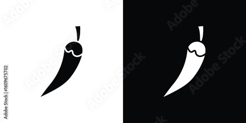 Pepper hot icon. Vector illustration. Flat design.