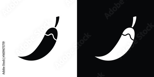 Pepper icon. Vector illustration. Flat design.