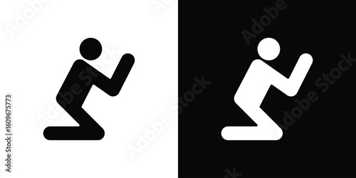 Person Praying icon. Vector illustration. Flat design.