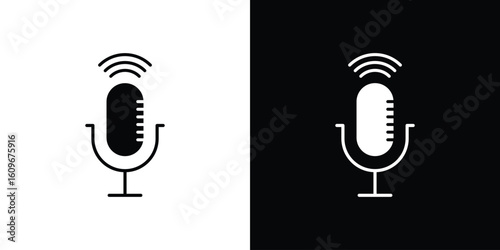Podcast icon. Vector illustration. Flat design.