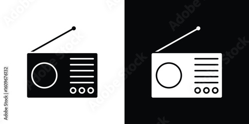 Radio icon. Vector illustration. Flat design.