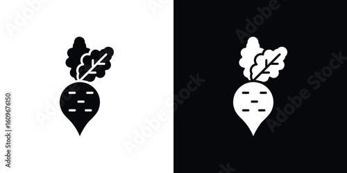 Radish icon. Vector illustration. Flat design.