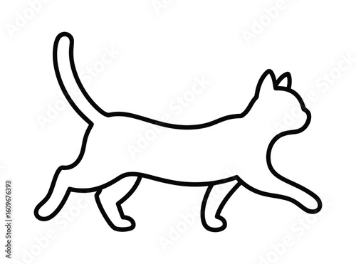 Simple Cat Outline Illustration: Minimalist Line Art for Pet and Animal Designs