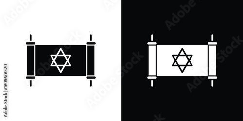 Scroll Torah icon. Vector illustration. Flat design.