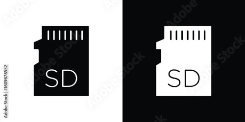 Sd card icon. Vector illustration. Flat design.