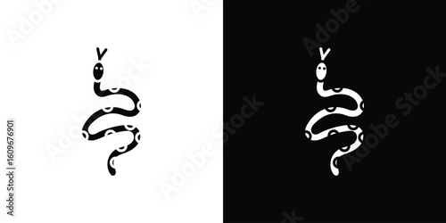 Snake icon. Vector illustration. Flat design.