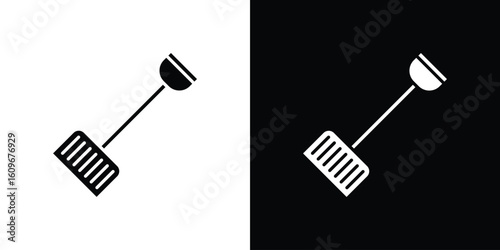 Snow shovel icon. Vector illustration. Flat design.