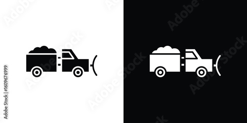 Snowplow icon. Vector illustration. Flat design.