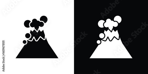Volcano icon. Vector illustration. Flat design.